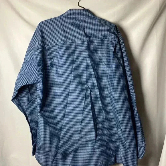 TERRAIN BY WRANGLER MENS SIZE XL BLUE BLACK PLAID LONG SLEEVE SHIRT - Picture 9 of 10